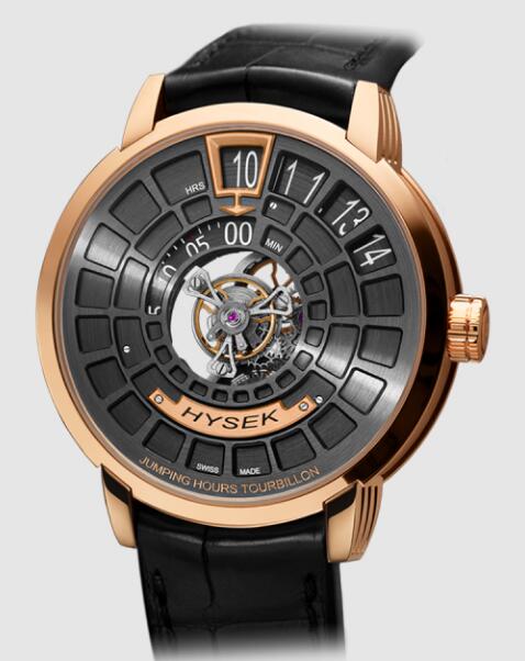 Hysek Replica Watch Exclusive Creations Io Skeleton CENTRAL TOURBILLON Chocolate IO4526R02